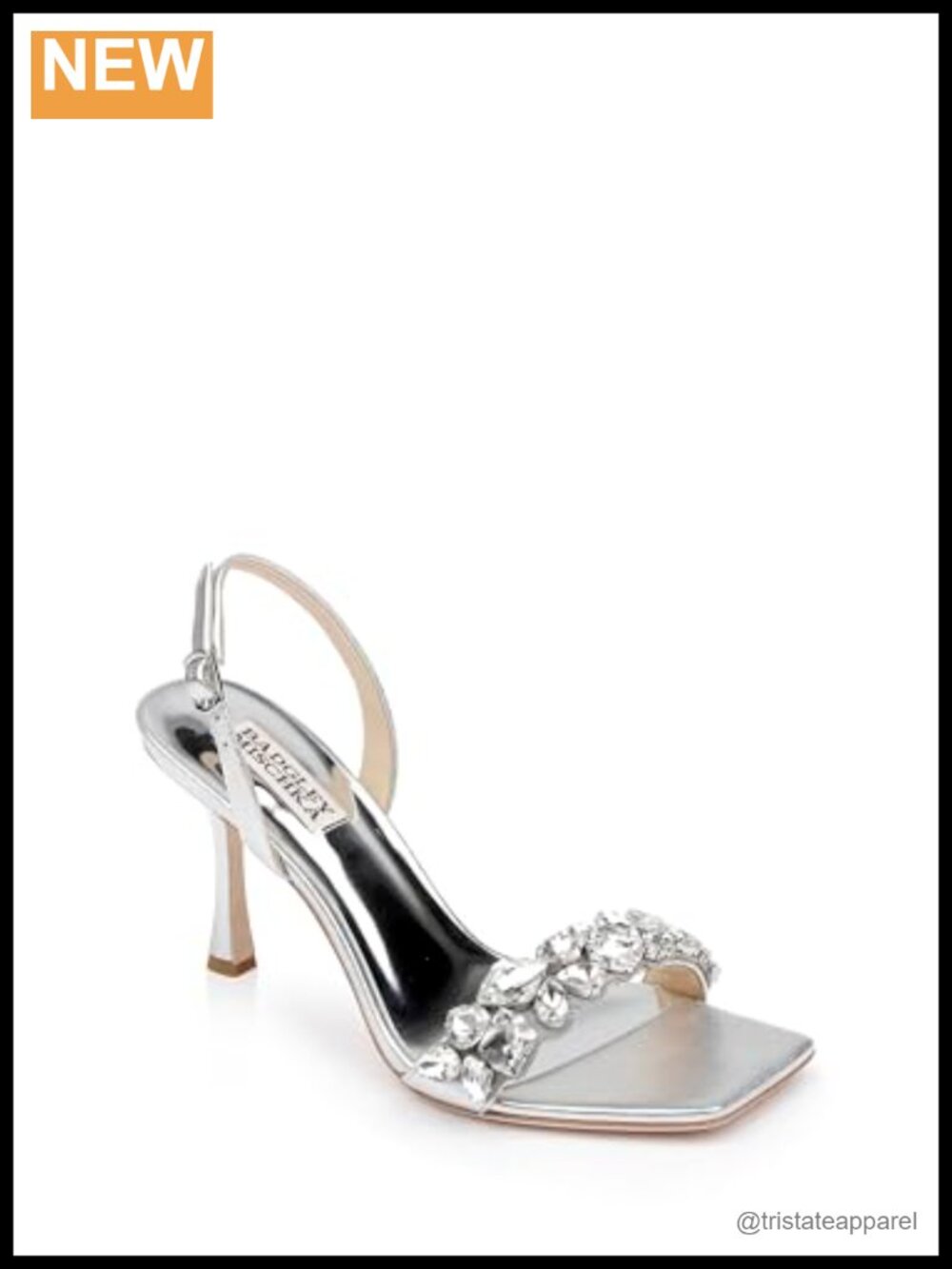Badgley Mischka Leanna Leather Slingback Stiletto Heeled Sandal Wedding Evening